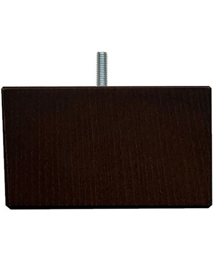 Donker bruine vierkanten houten meubelpoot 10 cm (M8)