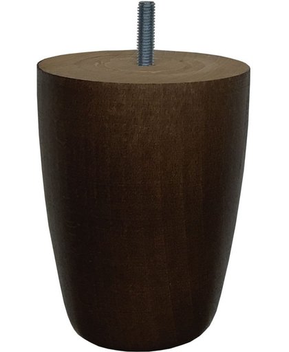Bruine houten ronde meubelpoot 12 cm (M8)