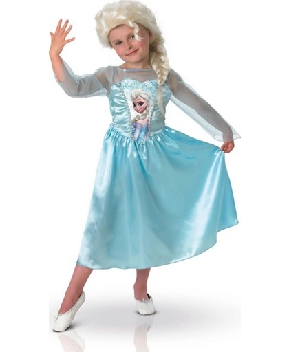 Verkleedkostuum Elsa Frozen™  met pruik voor meisjes - Verkleedkleding - Maat 122/128