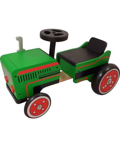 Playwood - Houten loopauto tractor - met opbergvak