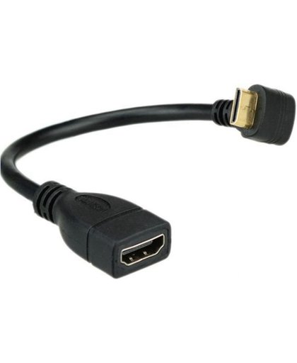 Coretek Mini HDMI (m) - HDMI (v) haakse adapter - 0,15 meter