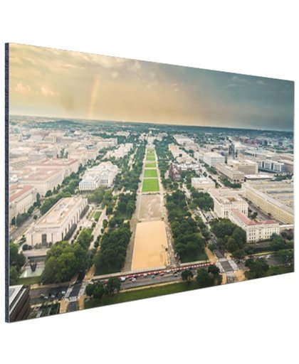 FotoCadeau.nl - National Mall en Capitool luchtfoto Aluminium 90x60 cm - Foto print op Aluminium (metaal wanddecoratie)