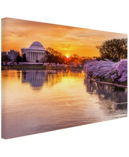 FotoCadeau.nl - Jefferson Memorial Washington DC Canvas 120x80 cm - Foto print op Canvas schilderij (Wanddecoratie)