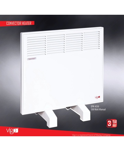 Vigo elektrische verwarming 500 watt wit analoog