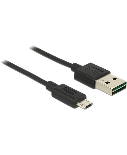DeLOCK 83845 0.5m USB A Micro-USB B Mannelijk Mannelijk Zwart USB-kabel