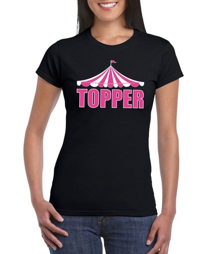 Toppers Pretty in Pink shirt Topper zwart met roze letters voor dames - Toppers dresscode 2018 L