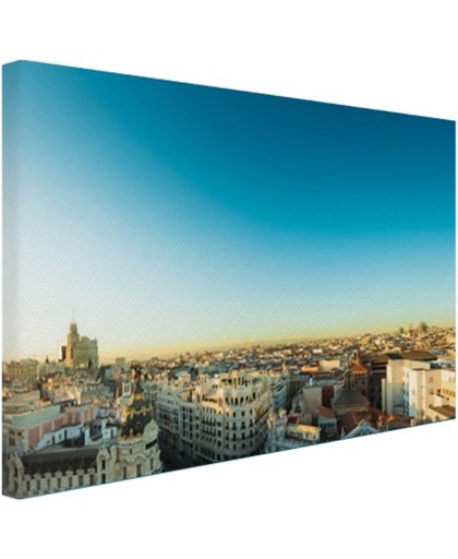 FotoCadeau.nl - Een luchtfoto van Madrid met mooie lucht Canvas 60x40 cm - Foto print op Canvas schilderij (Wanddecoratie)