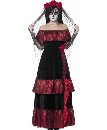 Day of the Dead Mexicaanse bruidsjurk - Verkleedkleding dames - Maat M - 40-42