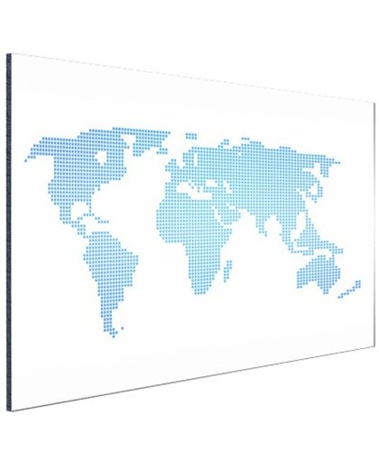FotoCadeau.nl - Lichtblauwe wereldkaart Aluminium 120x80