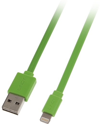Lindy 31392 1m USB A Lightning Groen mobiele telefoonkabel