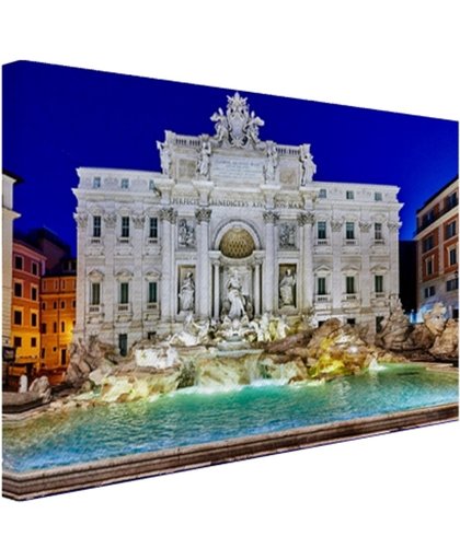 FotoCadeau.nl - Prachtig verlichte Trevi fontein Rome Canvas 120x80 cm - Foto print op Canvas schilderij (Wanddecoratie)