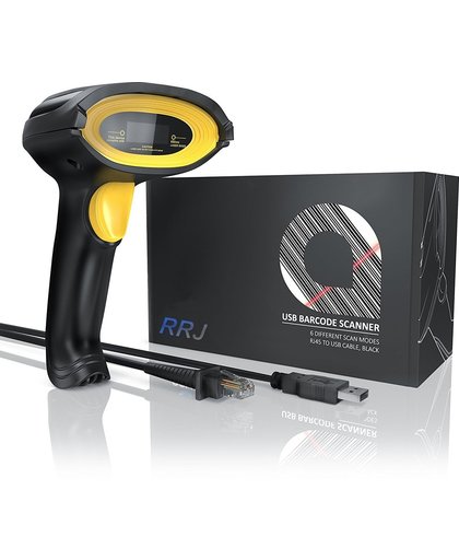 Draagbare Laser Barcode Scanner - USB Aansluiting, Bedraad - Plug&Play - IP54 - Schokbestendig - 300 Scans per Seconde