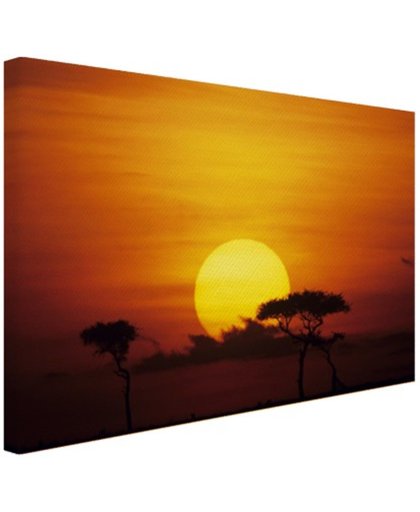 FotoCadeau.nl - Zonsopkomst Masai Mara Nationaal Park Canvas 60x40 cm - Foto print op Canvas schilderij (Wanddecoratie)