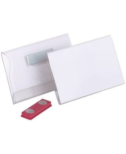 DURABLE Naambord Regular - met magneet, transparant, kunststof, 90 x 54 mm, 25/VE Kunststof
