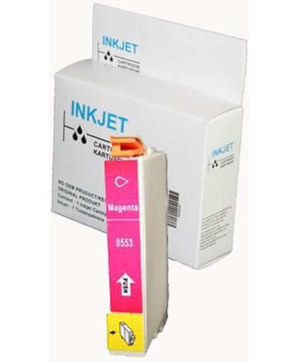 Toners-kopen.nl Epson C13TO55340 TO553 magenta Verpakking : wit Label  alternatief - compatible inkt cartridge voor Epson T0553 magenta wit Label