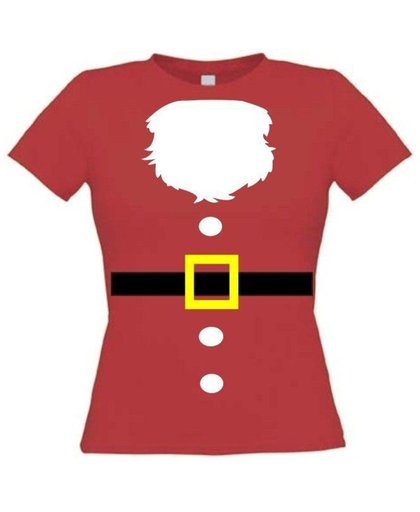 Kerstvrouw t-shirt maat S Dames rood