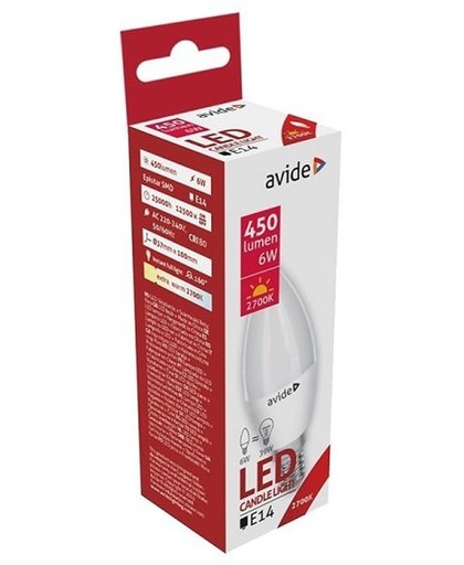 Avide LED lamp E14 6W 3000K WW 450lm