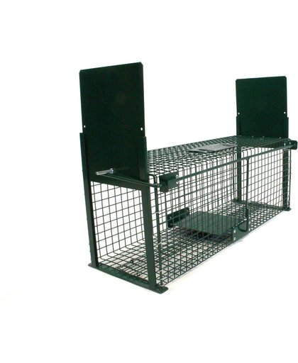 Vangkooi voor dieren van 61x21x23cm - rattenval - dubbele ingang - groen - staal