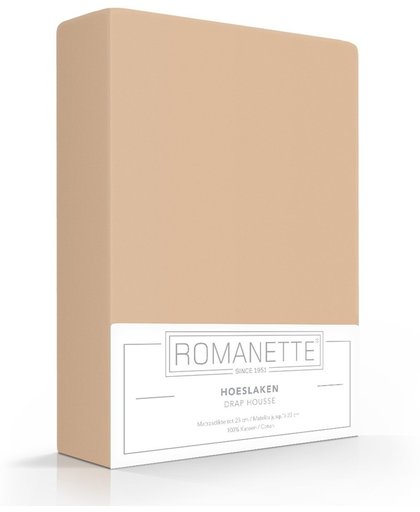 Romanette Hoeslaken Katoen Camel-100 x 200 cm