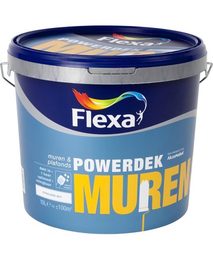 Flexa Powerdek Muurverf - Muren & Plafonds - Stralend Wit - 10 liter