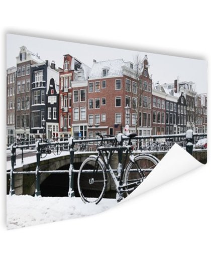 FotoCadeau.nl - Amsterdam bedekt met sneeuw Poster 180x120 cm - Foto print op Poster (wanddecoratie)