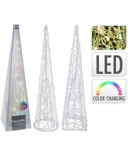 Sfeerpiramide 60 cm 30 LED lampjes veranderen kleur