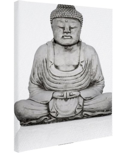 FotoCadeau.nl - Stenen standbeeld van Boeddha Canvas 80x120 cm - Foto print op Canvas schilderij (Wanddecoratie)