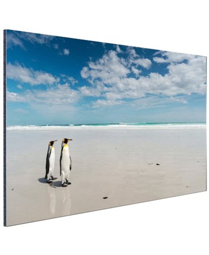 FotoCadeau.nl - Koningspinguins op het strand Aluminium 30x20 cm - Foto print op Aluminium (metaal wanddecoratie)