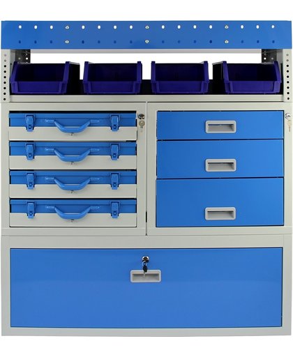 Bedrijfswagen interieur - Bestelbus Opslag Stelling Kast Bedrijfswageninrichting - Metaal - Blauw