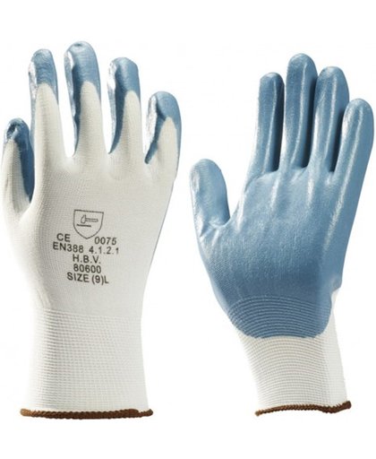 Handschoen nylon nitryl grijs gecoat CE2 mt XL