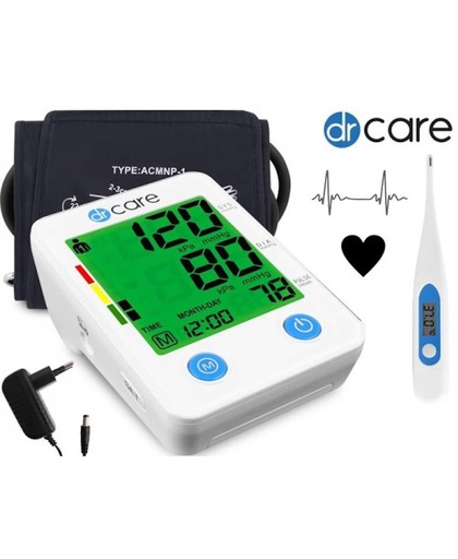Dr.Care Cardi 2.0 bloeddrukmeter, hartslag meter en aritmieën meter met rijke accessoire set