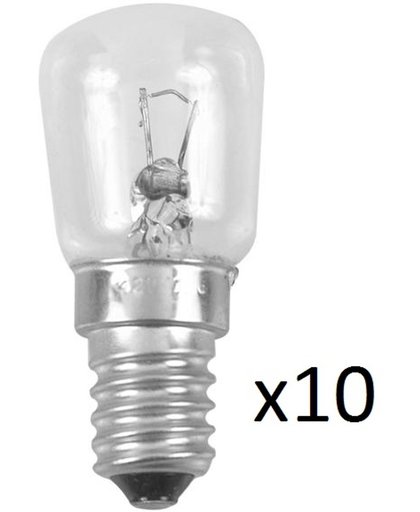 10 x Gloeilamp Klein - E14 15 Watt ST26