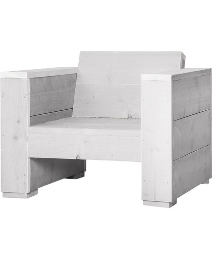 Steigerhouten - Loungestoel - Massief - 90 x 77 x 73 cm - Wit