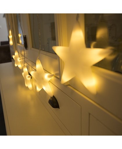 Kerstverlichting lichtsnoer ster 6 warm wit LED 1,5 meter