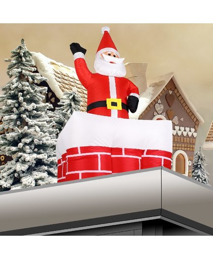 Opblaasbare kerstman in schoorsteen, beweegt omhoog en omlaag, met LED verlichting