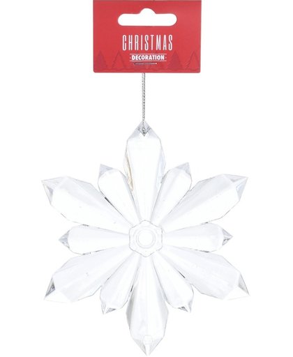 Transparante sneeuwvlok kerstversiering hangdecoratie 11 cm