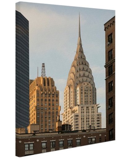 FotoCadeau.nl - Manhattan Wolkenkrabbers Canvas 60x80 cm - Foto print op Canvas schilderij (Wanddecoratie)