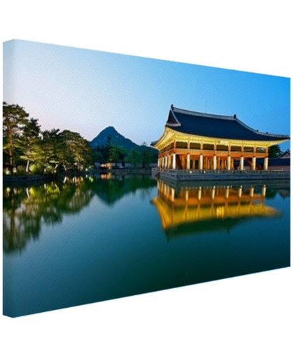 FotoCadeau.nl - Gyeonghoeru Paviljoen Seoel Canvas 120x80 cm - Foto print op Canvas schilderij (Wanddecoratie)