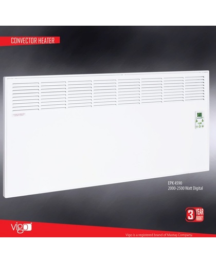Vigo elektrische verwarming 2000 watt wit digitaal