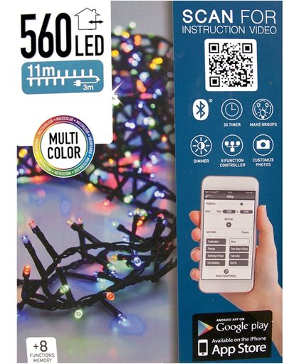 Micro Cluster met App bediening - 560 LED's 11 meter - multicolor