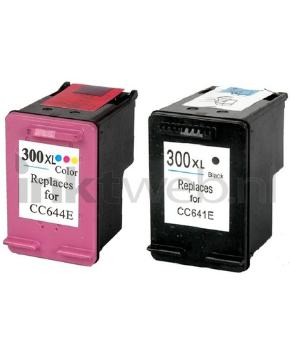 Merkloos - Inktcartridge / Alternatief voor de HP 300XL / Zwart / Kleur