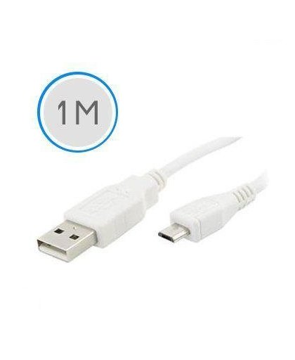 1 meter Micro USB 2.0 oplaad kabel voor Samsung Galaxy S2 Mini S6500 - wit