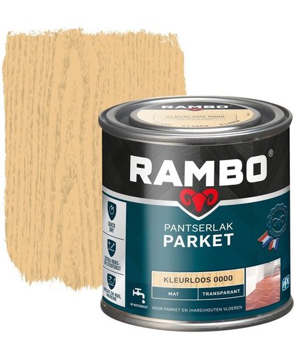 Rambo Pantserlak Parket Transparant Mat Kleurloos 0000-1,25 Ltr