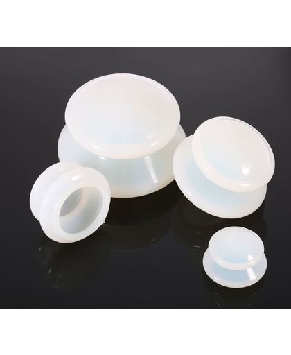 Cupset wit - Vacuum Anti Cellulitis Massage Cups - Cupping Therapy Set - Siliconen Cuppingset wit