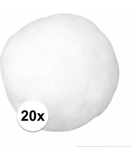 20x Kunst sneeuwballen 7,5 cm - kerstversiering
