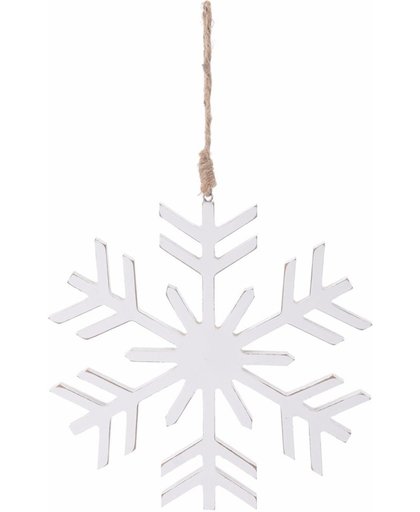 Kerstboom decoratie witte sneeuwvlok hanger 20 cm