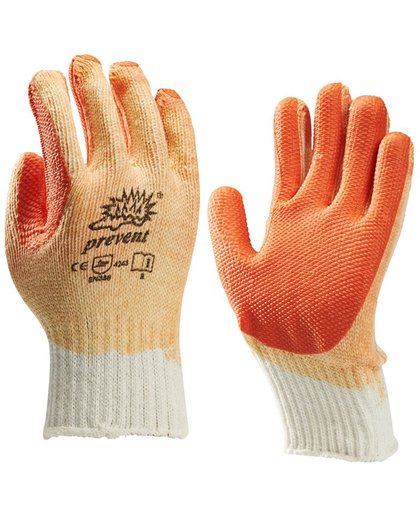 Werkhandschoen tricot latex oranje one size