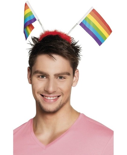 Regenboogvlag tiara - volwassenen - gay pride tiara