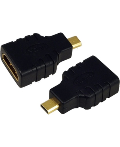 LogiLink AH0010 HDMI D HDMI A Zwart kabeladapter/verloopstukje