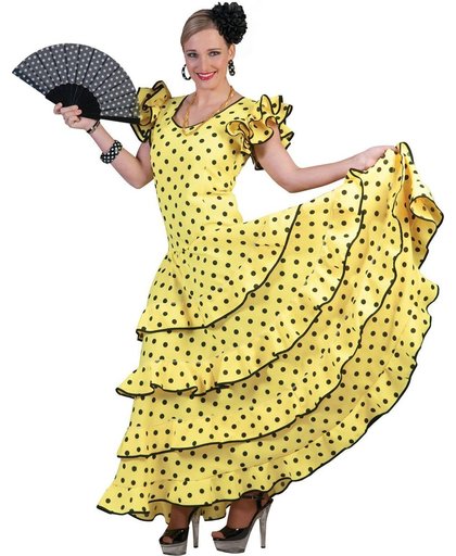 "Geel flamenco kostuum met stippen voor vrouwen  - Verkleedkleding - Large"